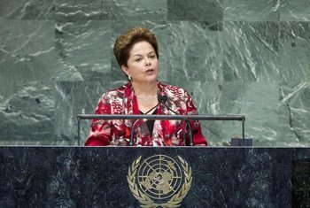 La Présidente du Brésil, Dilma Rousseff, s'adresse à l'Assemblée générale de l'ONU, le 25 septembre 2012.