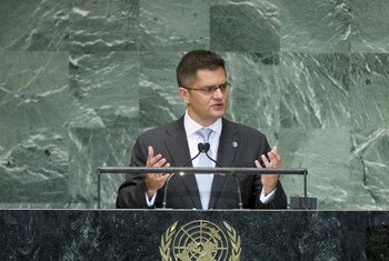 Le Président de l'Assemblée générale des Nations Unies, Vuk Jeremic, à l'ouverture du débat général de sa 67ème session.
