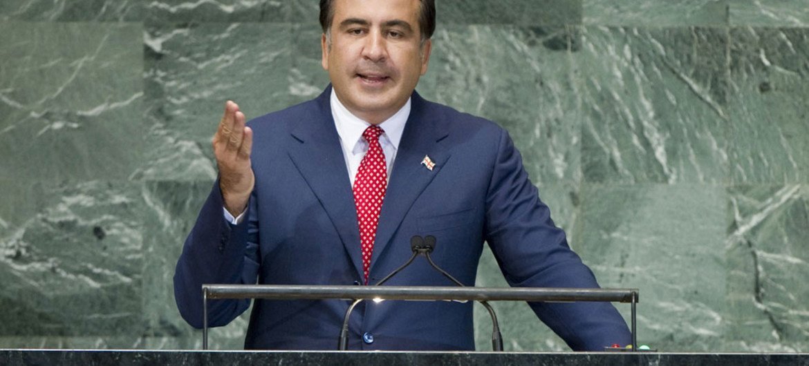 President Mikheil Saakashvili of Georgia addresses the General Assembly.