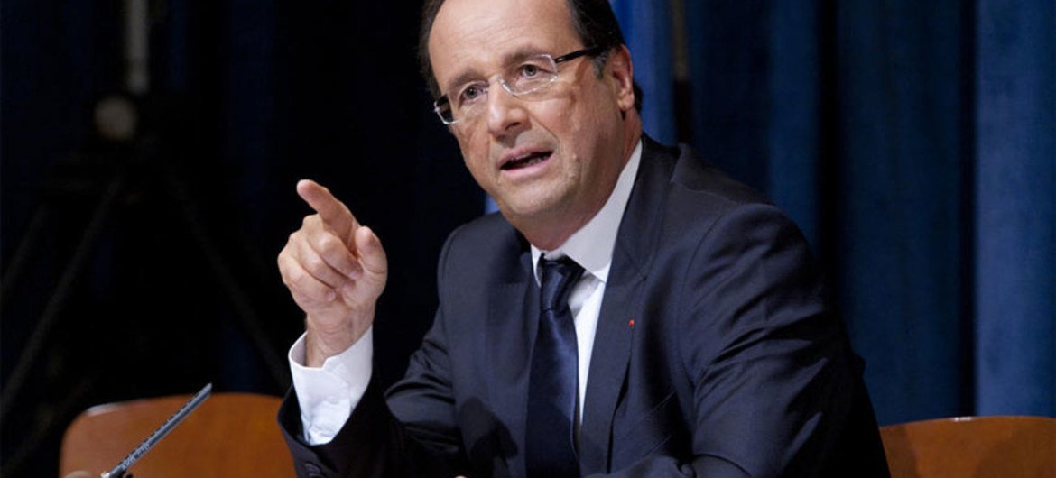 Le Président français, François Hollande, lauréat 2013 du Prix pour la paix de l'UNESCO.
