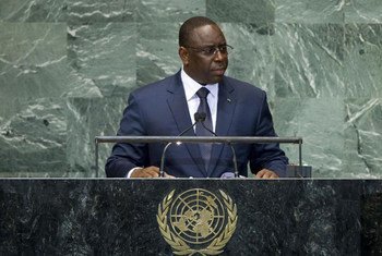 Le Président du Sénégal, Macky Sall, s'adresse à l'Assemblée générale, lors du débat général de la 67e session, le 25.09.2012. Photo ONU/J Carrier