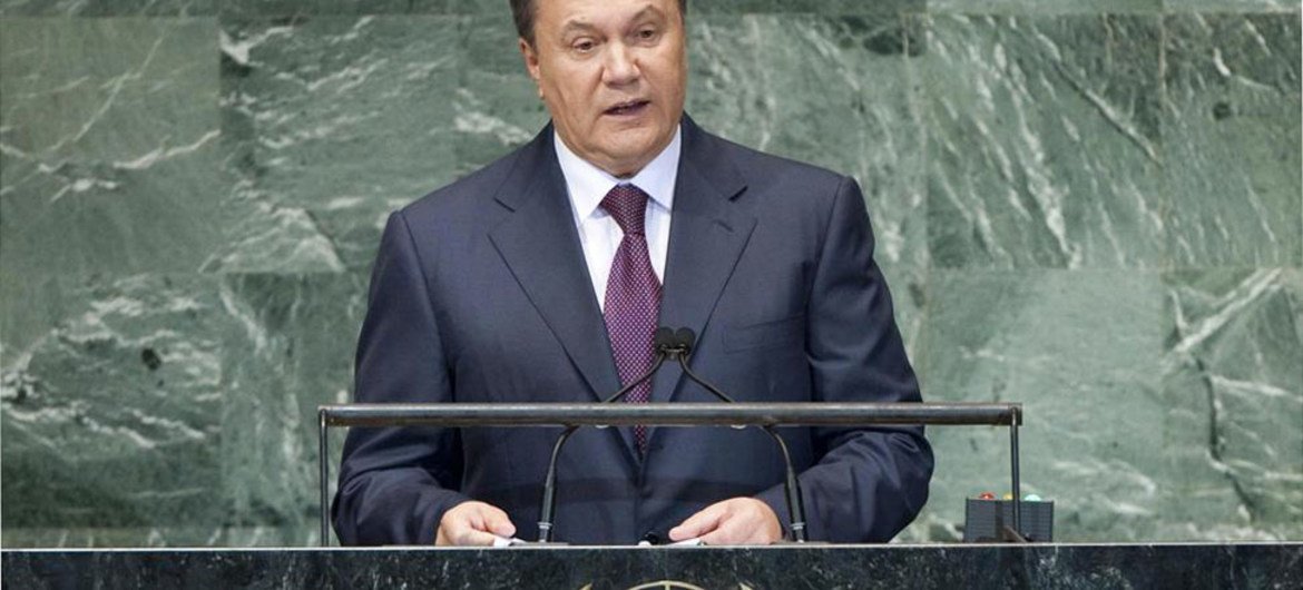 President Viktor Yanukovych of Ukraine addresses the General Assembly.