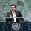Le Président de l'Iran, Mahmoud Ahmadinejad, à la tribune de l'Assemblée générale. Hasan Rowhani est son successeur.Photo ONU/Jennifer S Altman