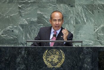 President Felipe Calderón Hinojosa of Mexico addresses General Assembly.