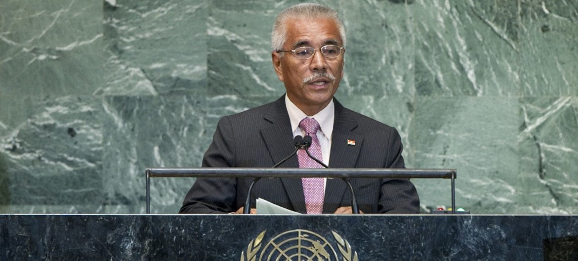 President Anote Tong of Kiribati addresses General Assembly.