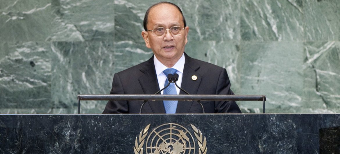 President Thein Sein of Myanmar Addresses the General Assembly .
