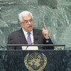 Le Président de l'Autorité palestinienne, Mahmoud Abbas, à la tribune de l'Assemblée générale, le 27 septembre 2012.
