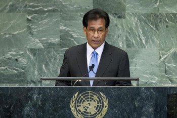 President Emanuel Mori of Micronesia addresses General Assembly.