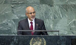 President Mohamed Yousef El-Magariaf of General National Congress of Libya addresses General Assembly.