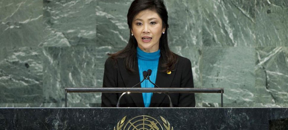 Prime Minister Yingluck Shinawatra of Thailand addresses the General Assembly.