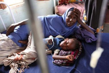 A Somali mother and her child in a medical centre in the Dadaab refugee complex.