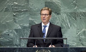Foreign Minister Guido Westerwelle of Germany addresses General Assembly.