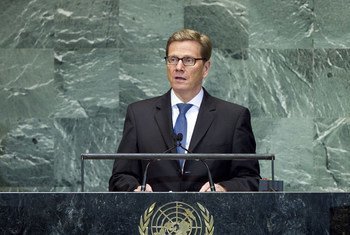 Foreign Minister Guido Westerwelle of Germany addresses General Assembly.