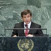 Foreign Minister Ahmet Davutoglu of Turkey addresses the General Assembly.