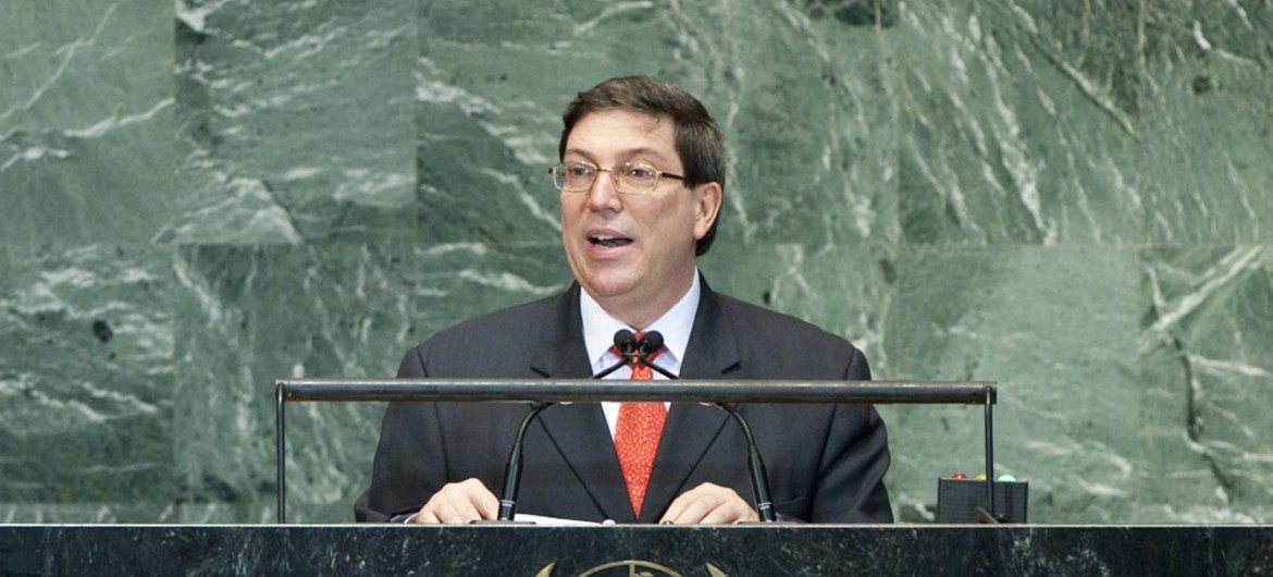 Foreign Minister Bruno Rodríguez Parrilla of Cuba addresses General Assembly.
