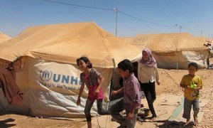 Young Syrian refugees at Jordan’s Za’atri camp.