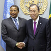 Secretary-General Ban Ki-moon (right) meets with President Jakaya Kikwete of Tanzania.