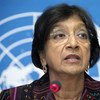 High Commissioner for Human Rights Navi Pillay holds news conference in Geneva.