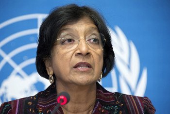 High Commissioner for Human Rights Navi Pillay holds news conference in Geneva.