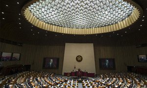Secretary-General Ban Ki-moon address at the National Assembly.