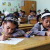 Escolares en un centro gestionado por la UNRWA en Gaza  Foto archivo: