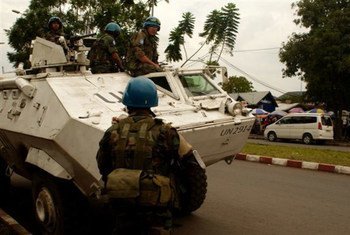 قوات حفظ السلام التابعة للأمم المتحدة في دورية في غوما، جمهورية الكونغو الديمقراطية. المصدر: بعثة الأمم المتحدة في جمهورية الكونغو الديمقراطية