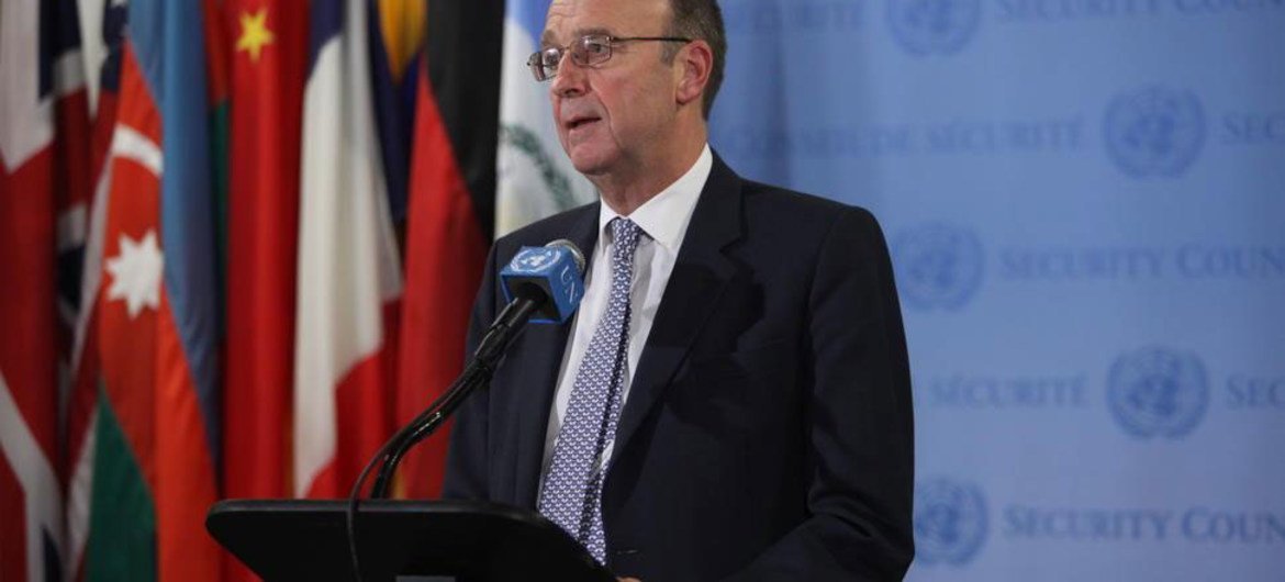 Special Coordinator for Lebanon Derek Plumbly briefs reporters after Security Council consultations.