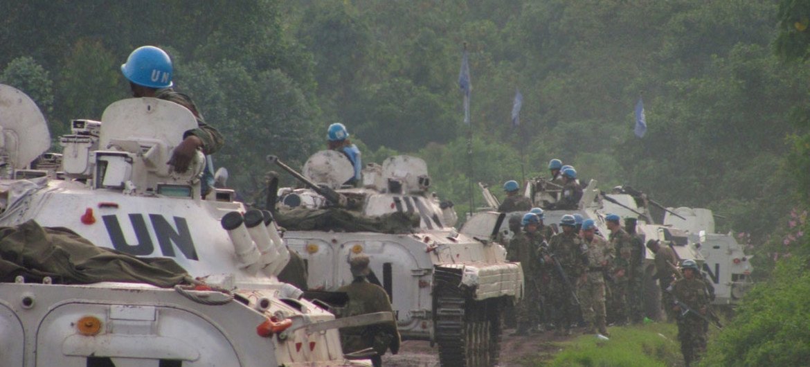 Des Casques bleus des Nations Unies en République démocratique du Congo.