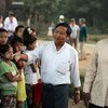 Under-Secretary-General for Humanitarian Affairs and Emergency Relief Coordinator Valerie Amos (right) on a tour of Rakhine state in Myanmar.