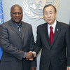 Secretary-General Ban Ki-moon (right) and President John Dramani Mahama of Ghana.