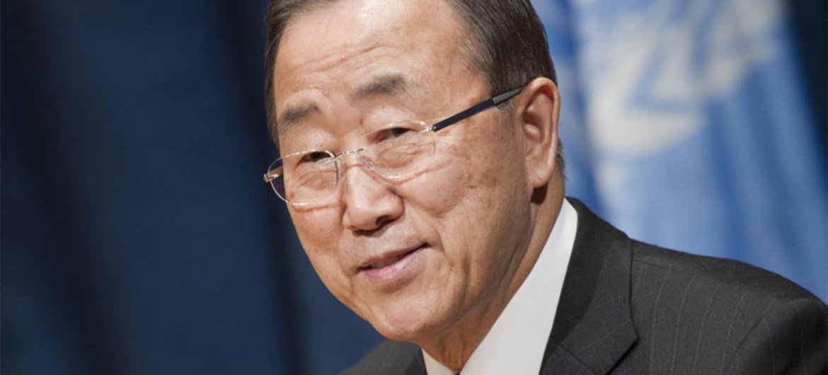 Le Secrétaire général de l'ONU, Ban Ki-moon, lors de sa conférence de presse de fin d'année.
