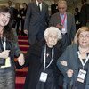 Goodwill Ambassador Rita Levi Montalcini (centre) arriving to attend the World Summit on Food Security in November 2009 at FAO Headquarters in Rome.