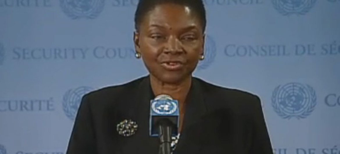 La Secrétaire générale adjointe aux affaires humanitaires, Valerie Amos, s'éadresse à la presse sur la situation en Syrie.