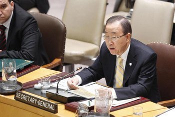 Secretary-General Ban Ki-moon addresses the Security Council on peacekeeping.