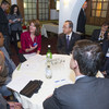 Secretary-General Ban Ki-moon (fourth from left), prepares for a panel discussion at the World Economic Forum in Davos, Switzerland.