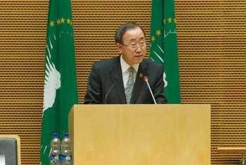 Le Secrétaire général Ban Ki-moon à l'ouverture de la 18ème session ordinaire de l'Assemblée de l'Union africaine. PhotoONU/Eskinder Debebe