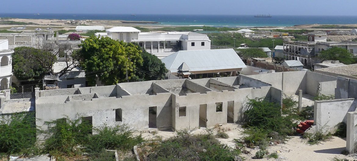 Building construction in a section of Mogadishu.