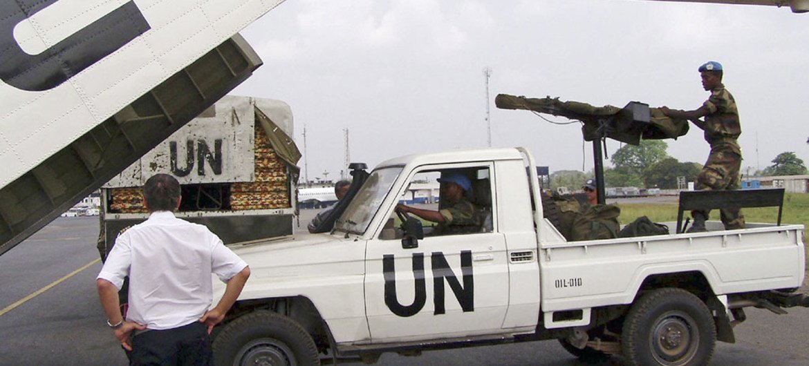 Peacekeepers attached to the UN Mission in Liberia (UNMIL) at Tapeta, 250 Kilometers East of Monrovia.