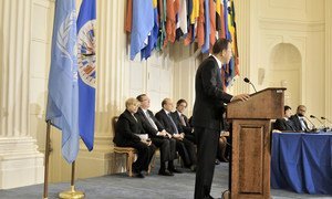 Secretary-General Ban Ki-moon addresses the Permanent Council of the Organization of American States (OAS) in Washington, D.C.