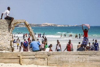 A scene from Lido beach in Mogadishu, Somalia.