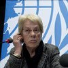 Carla del Ponte, member of the Commission of Enquiry on Syria, briefs the press in Geneva.