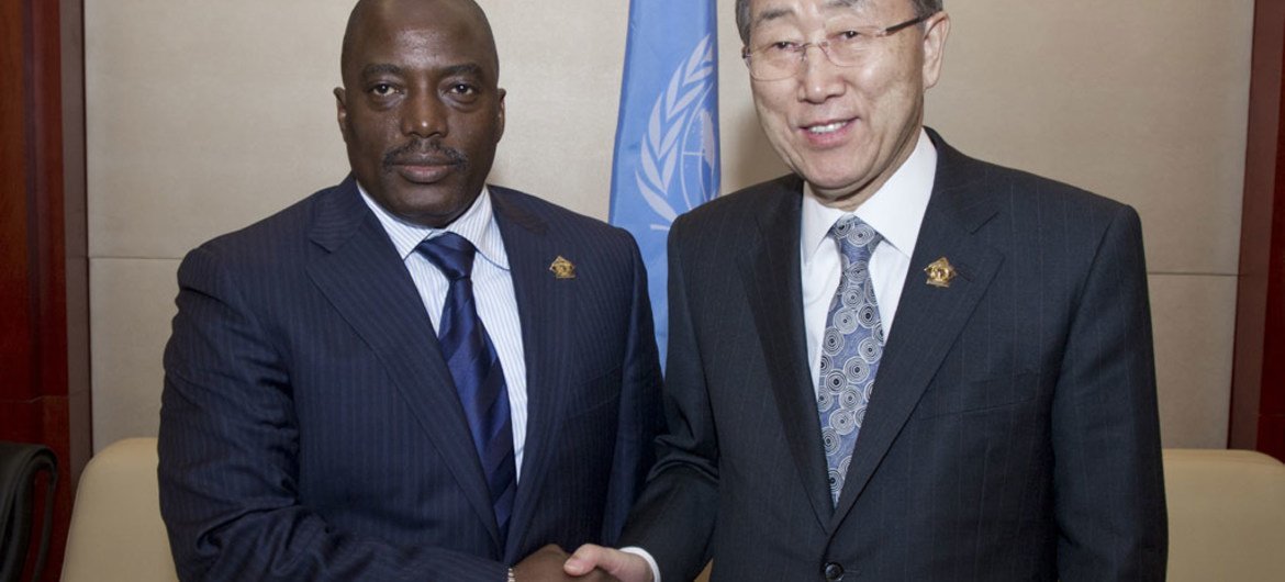 潘基文秘书长与刚果（金）总统卡比拉会面  联合国图片/Eskinder Debebe