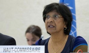 High Commissioner for Human Rights Navy Pillay addresses the 22nd session of the Human Rights Council in Geneva.