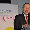 Secretary-General Ban Ki-moon addresses youth event at the Fifth Global Forum of the UN Alliance of Civilizations, in Vienna, Austria.