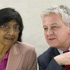 La Haut Commissaire des Nations Unies aux droits de l'homme, Navi Pillay, avec le Président du Conseil des droits de l'homme, Remigiusz A. Henczel. Photo ONU/Violaine Martin