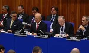 IAEA Director General Yukiya Amano addresses the Board of Governors meeting.