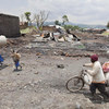 Residents returning to destruction in the town of Kitchanga in the Democratic Republic of the Congo (DRC).