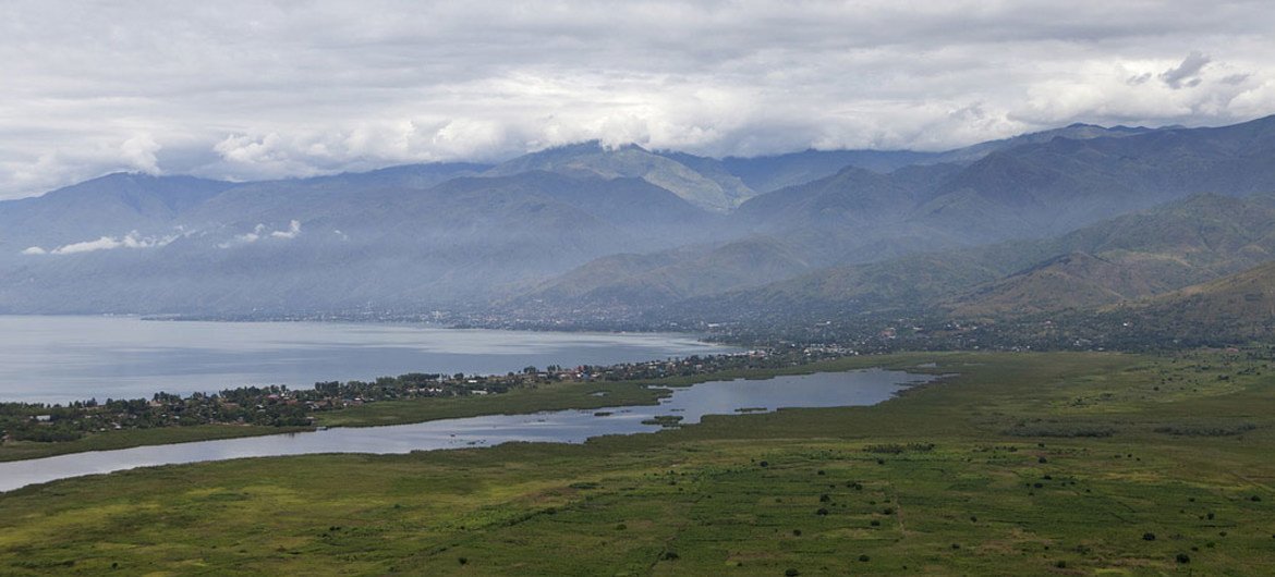 Aerial view of South Kivu, Democratic Republic of the Congo (DRC).