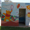 Kindergarten in Kibbutz Nahal Oz, in Israel's southern district, with secure play area and reinforced roof to protect children from rocket attacks.