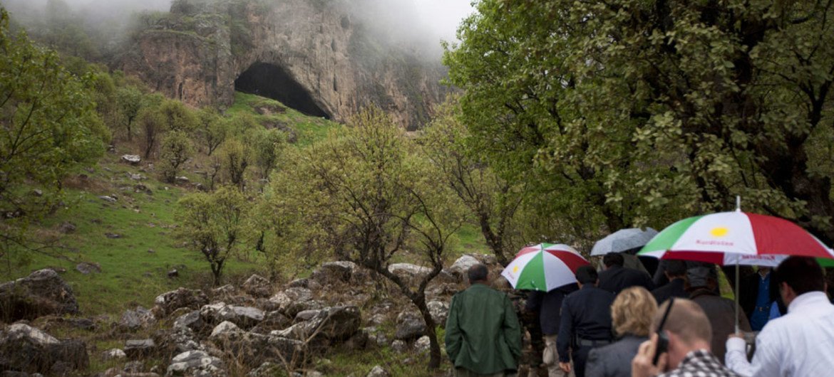 A wide view of Shanidar Cave in the Kurdistan Region of Iraq.